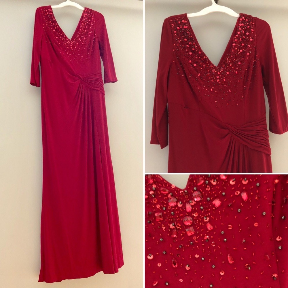 Red sparkly formal gown